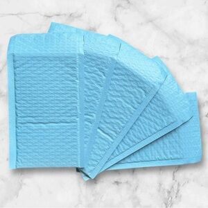 💲2️⃣Add-On 🆕 5 Pack 4”x 8” Light Blue Bubble Mailers